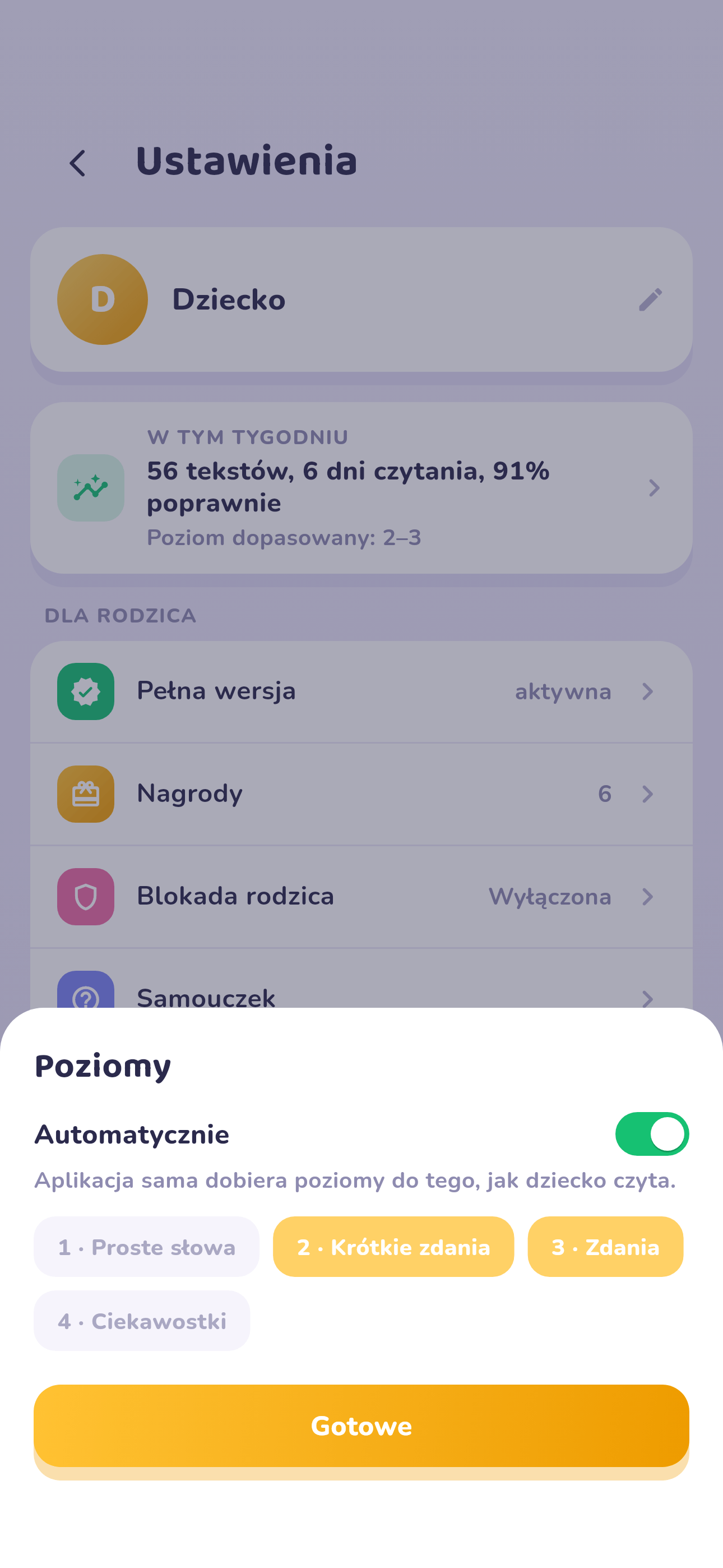 Automatyczny dobór poziomu trudności